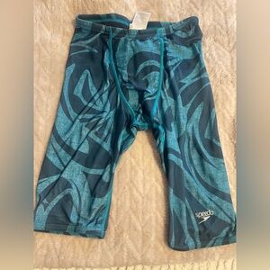 Speedo Men's Teal Patterned Swim Jammers